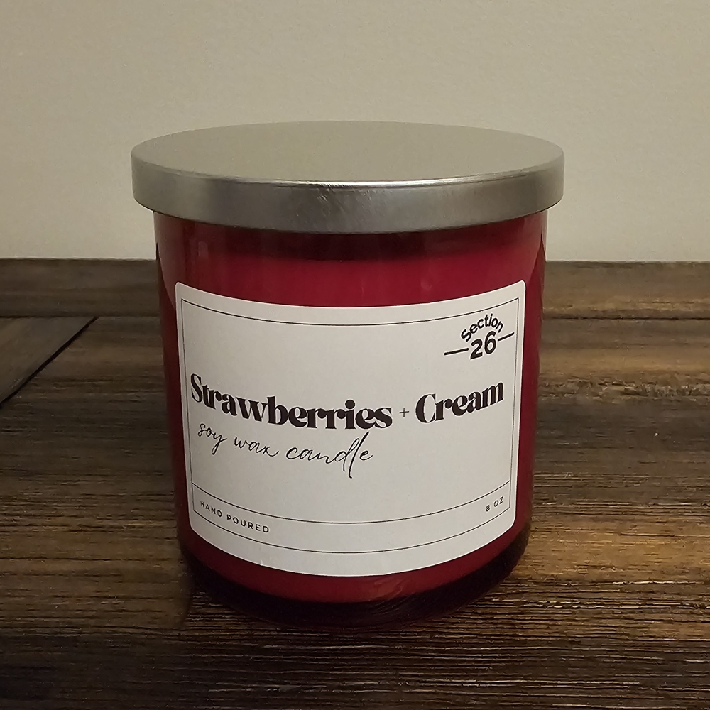 Strawberries + Cream Soy Wax Candle